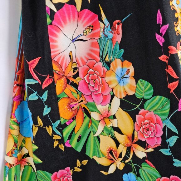 Johnny Was Floral V Neck Top Tee Women Size XL Bamboo - Picture 13 of 15